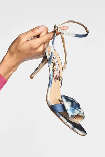 Sachin & Babi Chelsea Obi-bow Open Toe In Blue Ikat Floral