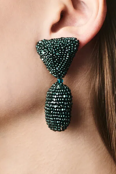 Sachin & Babi Chrystie Earrings In Antique Green