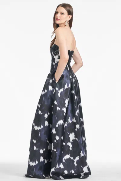 Sachin & Babi Embellished Giovanna Gown In Dark As Night Ikat
