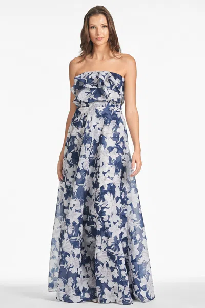Sachin & Babi Frivolla Gown In Alto Blu Fiore