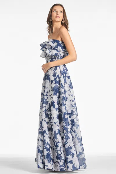 Sachin & Babi Frivolla Gown In Alto Blu Fiore