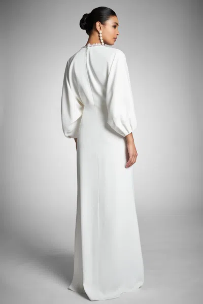 Sachin & Babi Gabby V-neck Lace Gown In Ivory