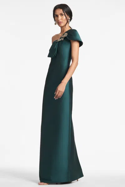 Sachin & Babi Black Ines Gown In Forest Green