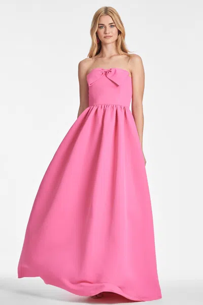 Sachin & Babi Isabeau Gown In Shocking Pink