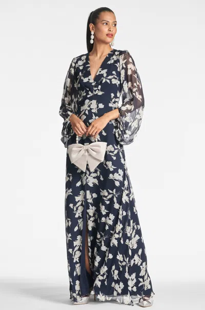 Sachin & Babi Jenny Gown In Navy Venetia Petal