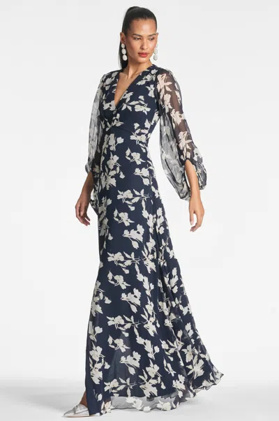 Sachin & Babi Jenny Gown In Navy Venetia Petal
