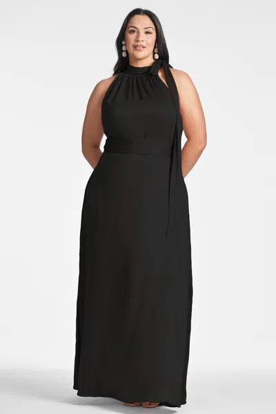 Sachin & Babi Harris One-shoulder Asymmetric Faux Leather Midi Dress In Black