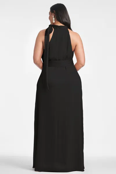 Sachin & Babi Harris One-shoulder Asymmetric Faux Leather Midi Dress In Black