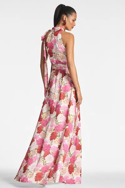 Sachin & Babi Women's Kayla Floral Crinkled Chiffon Halter Gown In Campo Di Fiore