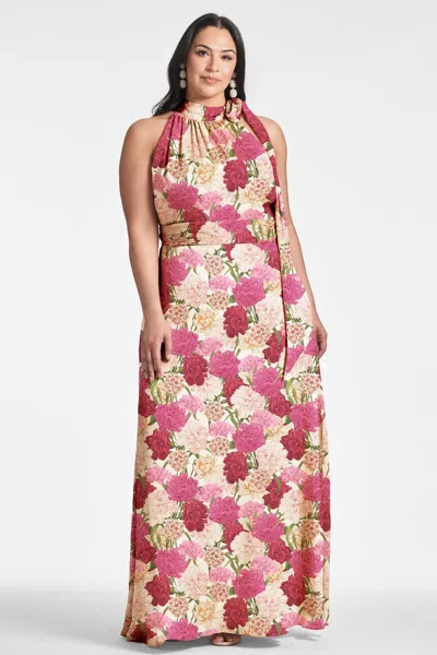 Sachin & Babi Women's Kayla Floral Crinkled Chiffon Halter Gown In Campo Di Fiore