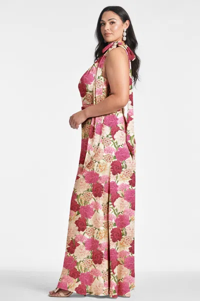 Sachin & Babi Women's Kayla Floral Crinkled Chiffon Halter Gown In Campo Di Fiore