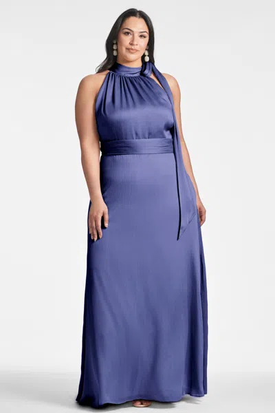 Sachin & Babi Kayla Halter Gown In Deep Cobalt