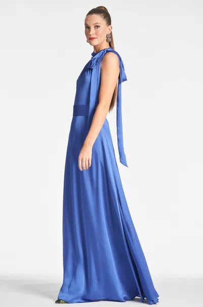 Sachin & Babi Kayla Crinkle Georgette Gown In French Blue