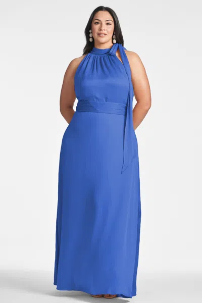 Sachin & Babi Kayla Crinkle Georgette Gown In French Blue