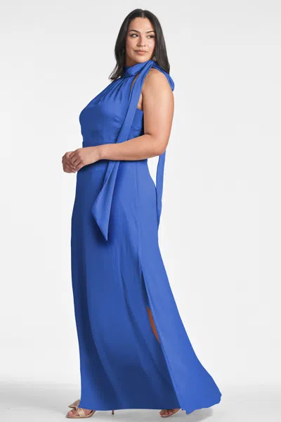 Sachin & Babi Kayla Crinkle Georgette Gown In French Blue