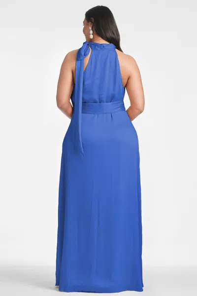 Sachin & Babi Kayla Crinkle Georgette Gown In French Blue