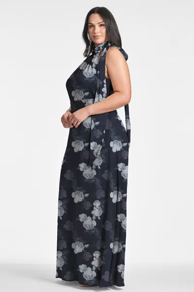 Sachin & Babi Kayla Gown In Midnight Glacial Rose