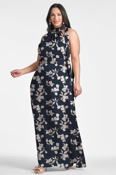 Shop Sachin & Babi Kayla Gown In Navy Venetia Petal