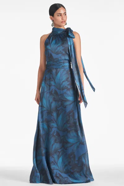Sachin & Babi Kayla Halter Gown In Tonal Petal