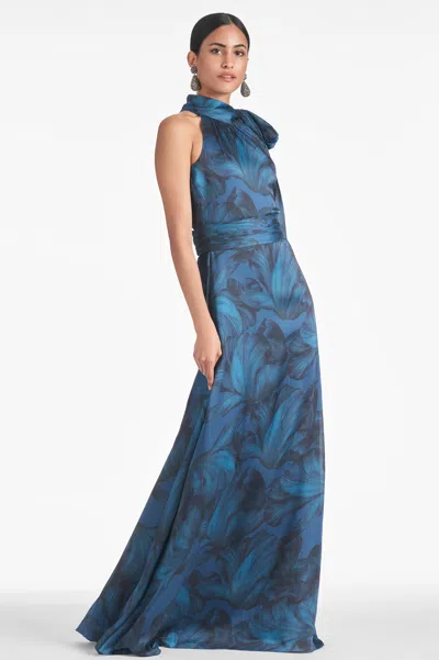 Sachin & Babi Kayla Halter Gown In Tonal Petal