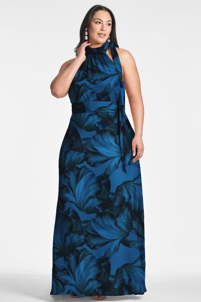 Sachin & Babi Kayla Halter Gown In Tonal Petal