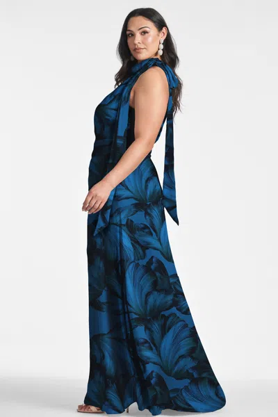 Sachin & Babi Kayla Halter Gown In Tonal Petal