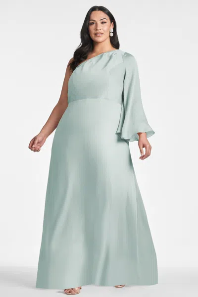 Sachin & Babi Keely One-shoulder Gown In Jade