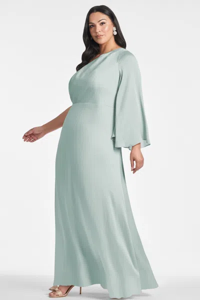 Sachin & Babi Keely One-shoulder Gown In Jade