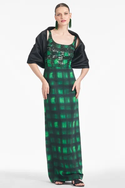Sachin & Babi Lana Gown In Emerald Shobori