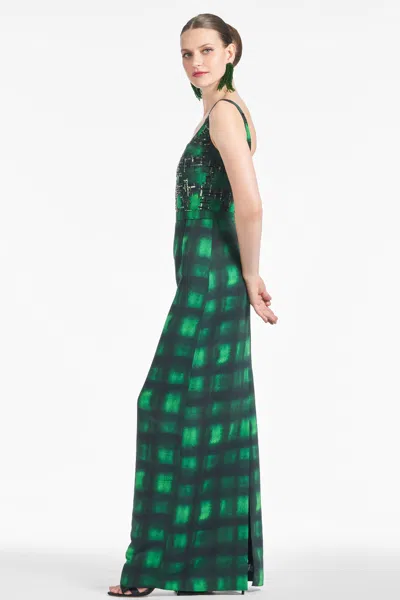 Sachin & Babi Lana Gown In Emerald Shobori