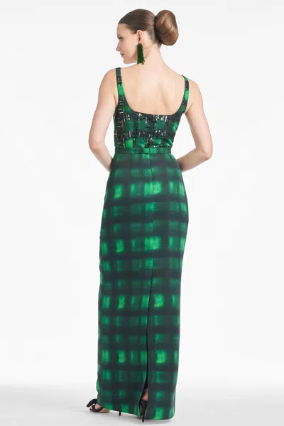Sachin & Babi Lana Gown In Emerald Shobori