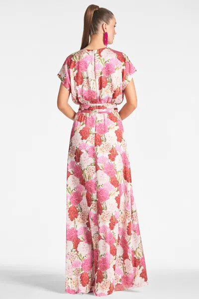 Sachin & Babi Leah Floral Georgette Gown In Campo Di Fiore