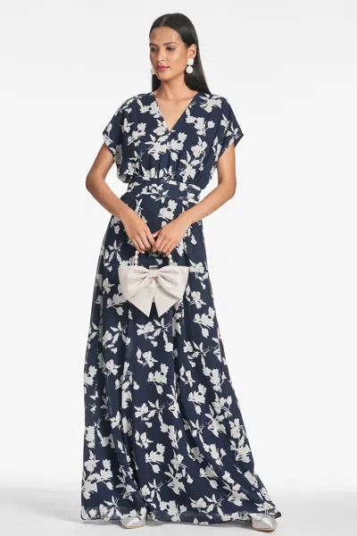 Sachin & Babi Leah Gown In Navy Venetia Petal