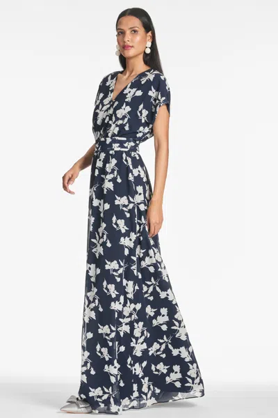 Sachin & Babi Leah Gown In Navy Venetia Petal