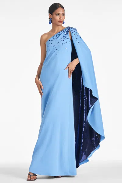 Shop Sachin & Babi Leila Gown In Periwinkle/sapphire