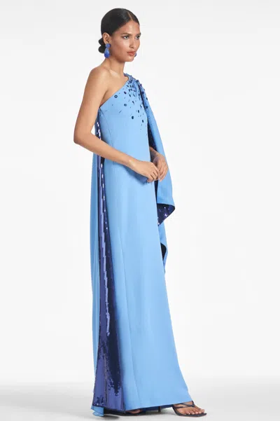 Shop Sachin & Babi Leila Gown In Periwinkle/sapphire