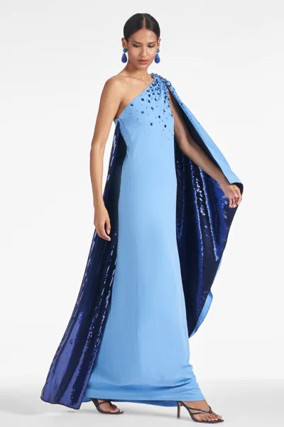 Shop Sachin & Babi Leila Gown In Periwinkle/sapphire