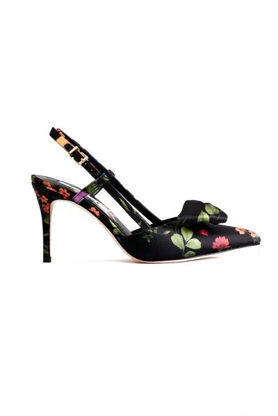 Sachin & Babi Lenox Obi-bow Slingback In Noir Wildflower