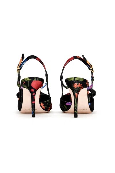 Sachin & Babi Lenox Obi-bow Slingback In Noir Wildflower