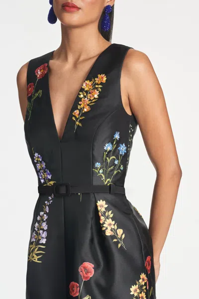 Sachin & Babi Marsden Floral-print Gown In Noir Bouquet