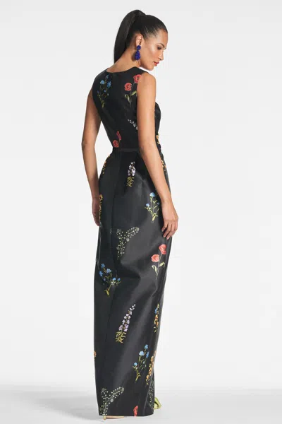 Sachin & Babi Marsden Floral-print Gown In Noir Bouquet