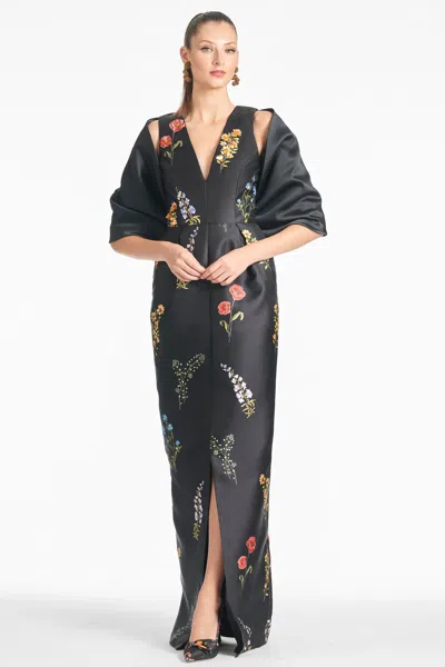 Sachin & Babi Marsden Floral-print Gown In Noir Bouquet