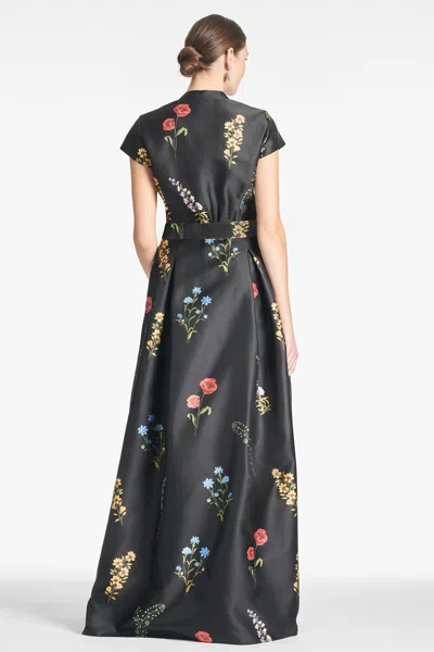 Sachin & Babi Marta Gown In Noir Bouquet
