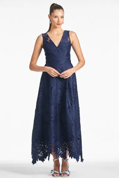 Sachin & Babi Miuccia Eyelet-embroidered Maxi Dress In Navy