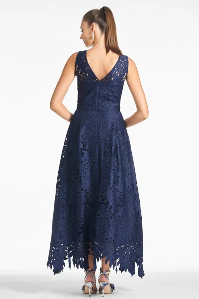 Sachin & Babi Miuccia Eyelet-embroidered Maxi Dress In Navy