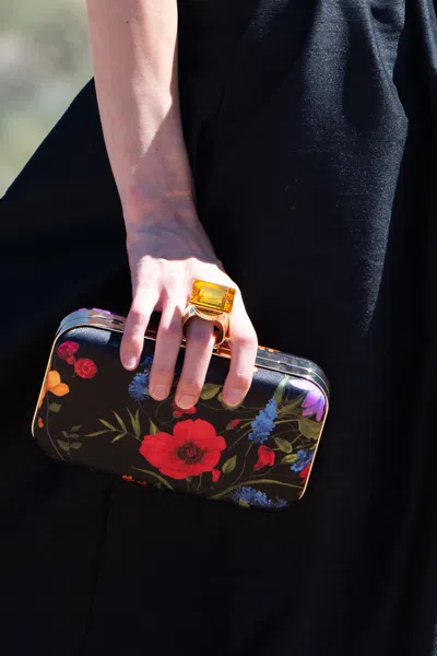 Sachin & Babi On The Rocks Clutch In Noir Wildflower