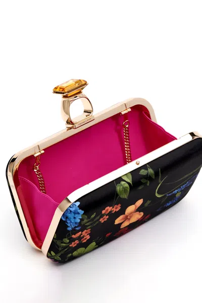 Sachin & Babi On The Rocks Clutch In Noir Wildflower