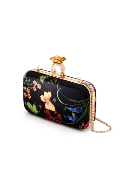 Sachin & Babi On The Rocks Clutch In Noir Wildflower