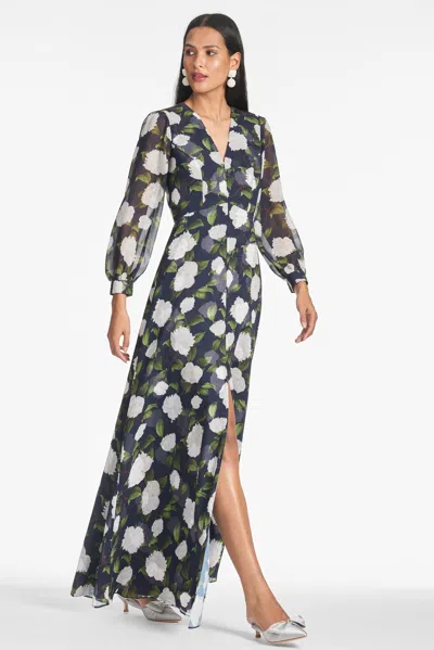 Sachin & Babi Penny Gown In Navy/ivory Moonlit Garden