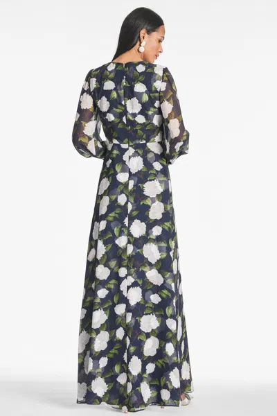 Sachin & Babi Penny Gown In Navy/ivory Moonlit Garden